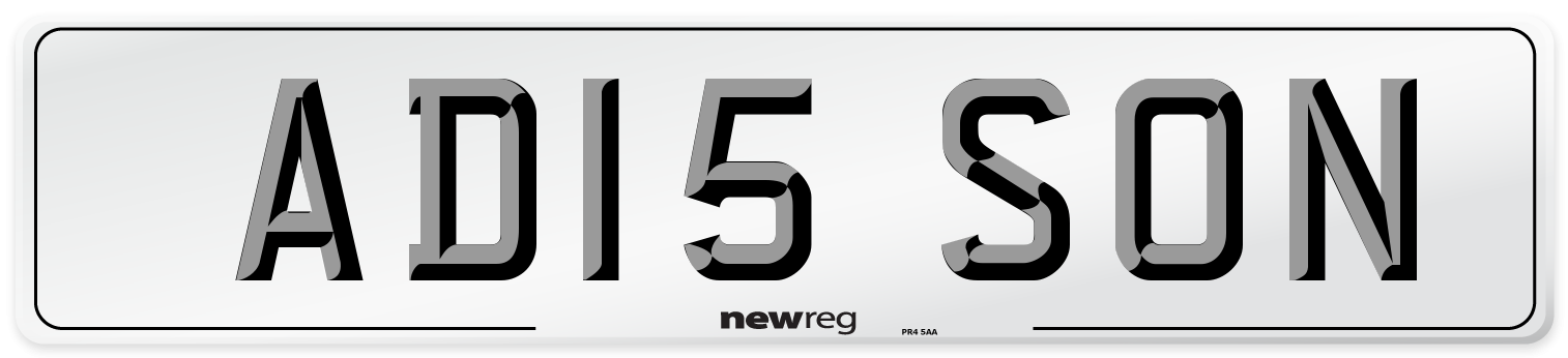 AD15 SON Number Plate from New Reg